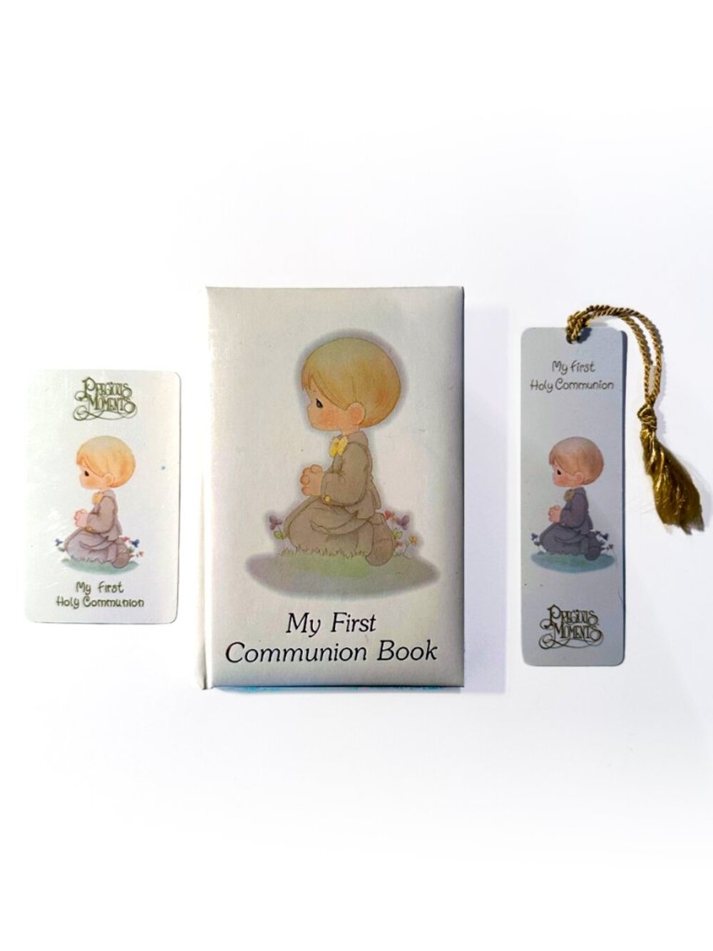 Precious Moments My First Holy Communion Book, Bookmark & Date Card Set for Boy